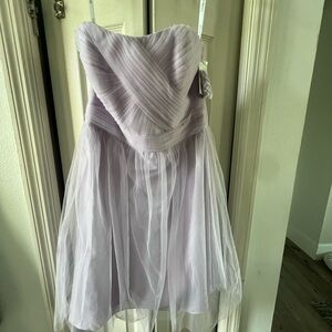 Lavender tulle overlay semi floral dress. Never worn.